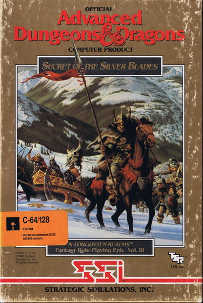 Advanced Dungeons & Dragons Secret of the Silver Blades + Cluebook Bundle (Commodore 64/128)