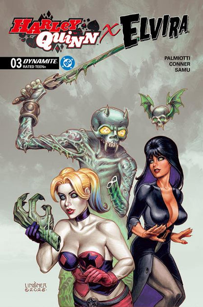 Harley Quinn X Elvira #3 C Joseph Michael Linsner Variant (12/17/2025) Dynamite
