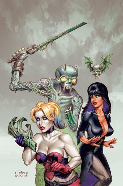 Harley Quinn X Elvira #3 I 1:15 Joseph Michael Linsner Virgin Variant (12/17/2025) Dynamite