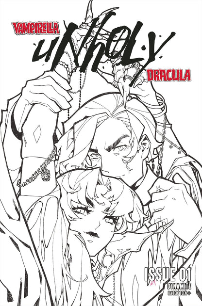Vampirella Dracula Unholy #1 K 1:25 Rose Besch B&W Variant (12/15/2021) Dynamite