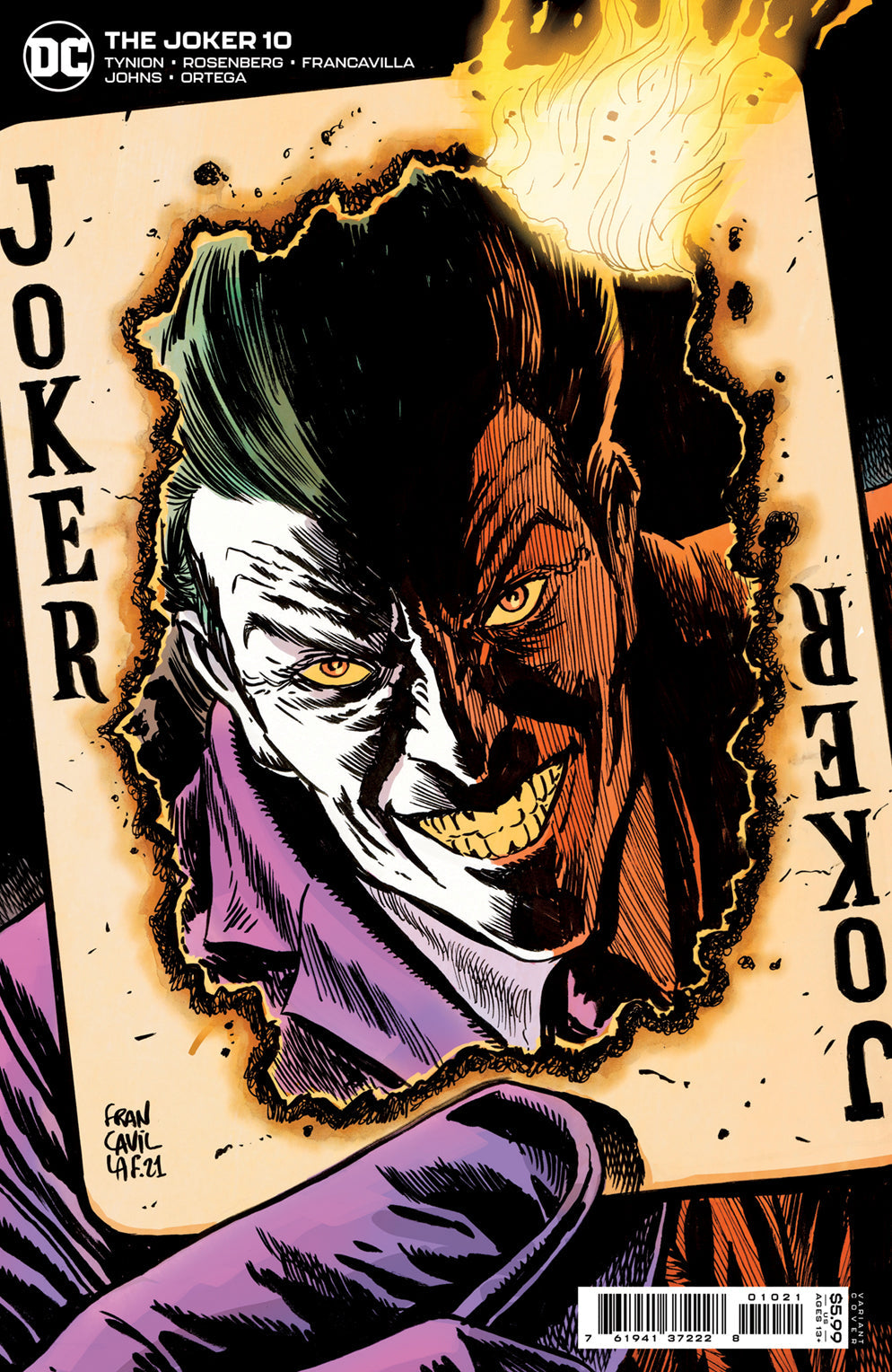 Joker #10 B Francesco Francavilla Variant Playing Card (12/14/2021) Dc