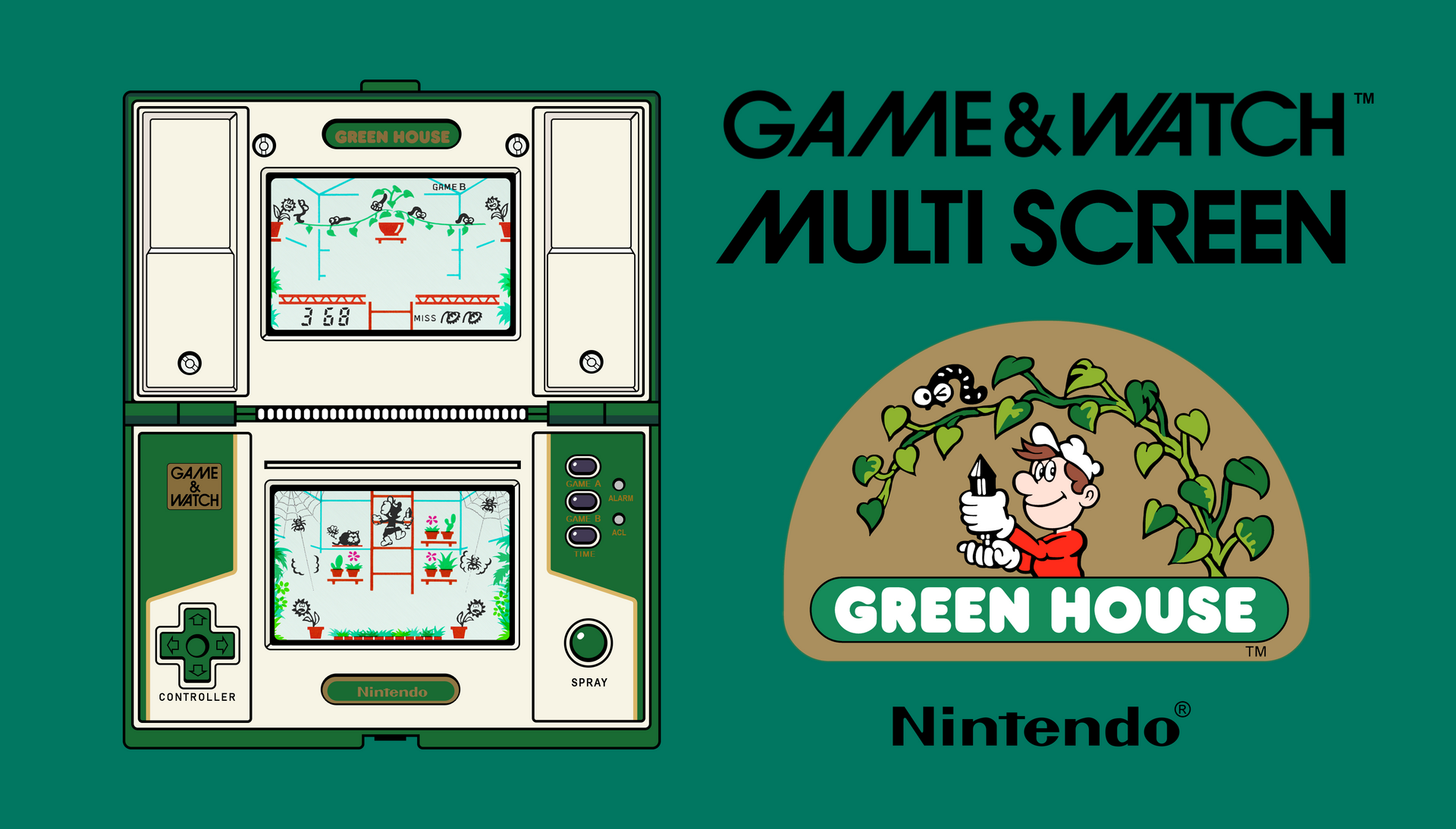 GAME&WATCH‼️ GREEN HOUSE❗️ Greenhouse (Multi Screen) (Game & Watch, 1982) for sale