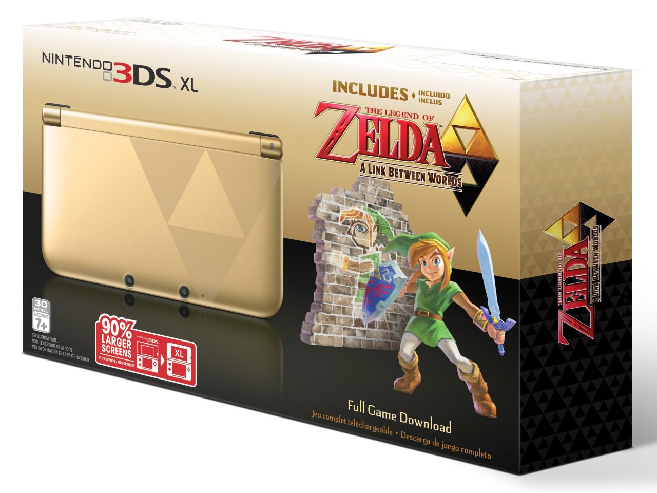 Limited Edition Gold And Black Zelda Triforce 3DS XL System (Nintendo 3DS)