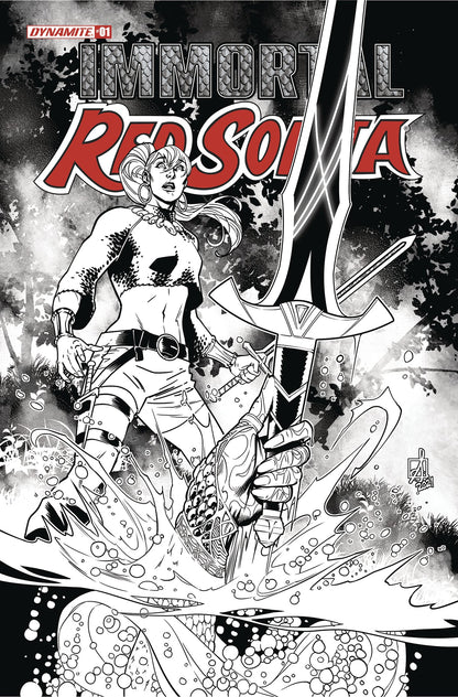 Immortal Red Sonja #1 G 1:10 Sean Izaakse B&W Variant (04/13/2022) Dynamite