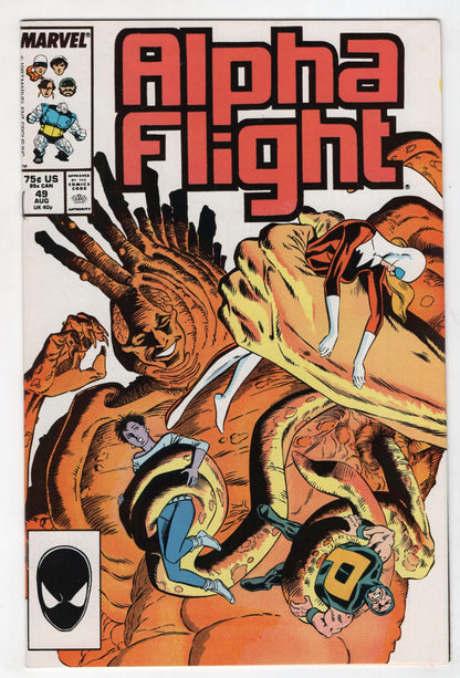 Alpha Flight 49 Marvel 1987 Bill Mantlo Tentacle Bondage Vindicator