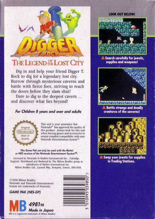 Digger T. Rock: The Legend of the Lost City (Nintendo NES)