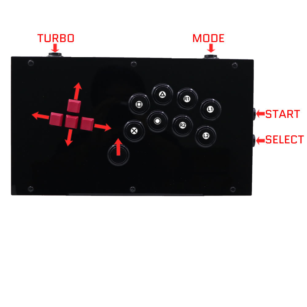 RAC-J802K Keyboard Button Leverless Arcade Game Controller for PC/PS/XBOX/SWITCH