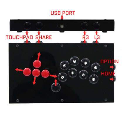 RAC-J802B All Button Leverless Arcade Game Controller for PC/PS/XBOX/SWITCH