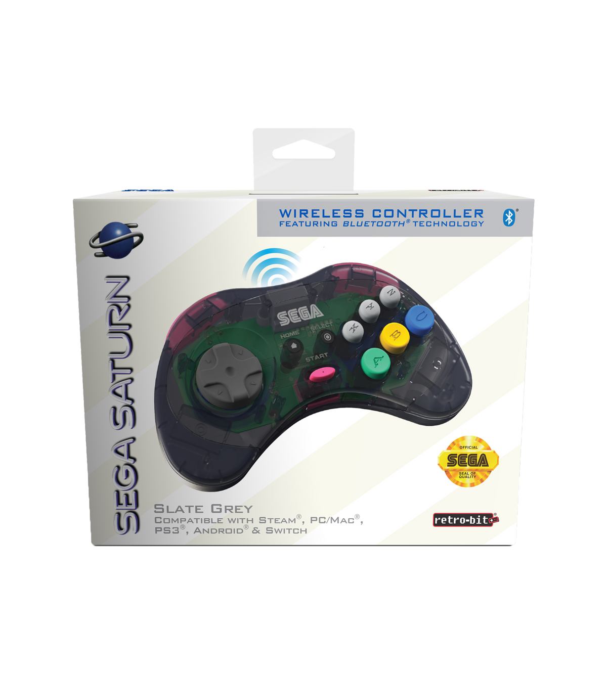 Retro bit Sega Saturn Wireless Controller Slate Grey (Sega Saturn)