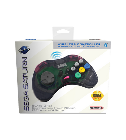 Retro bit Sega Saturn Wireless Controller Slate Grey (Sega Saturn)