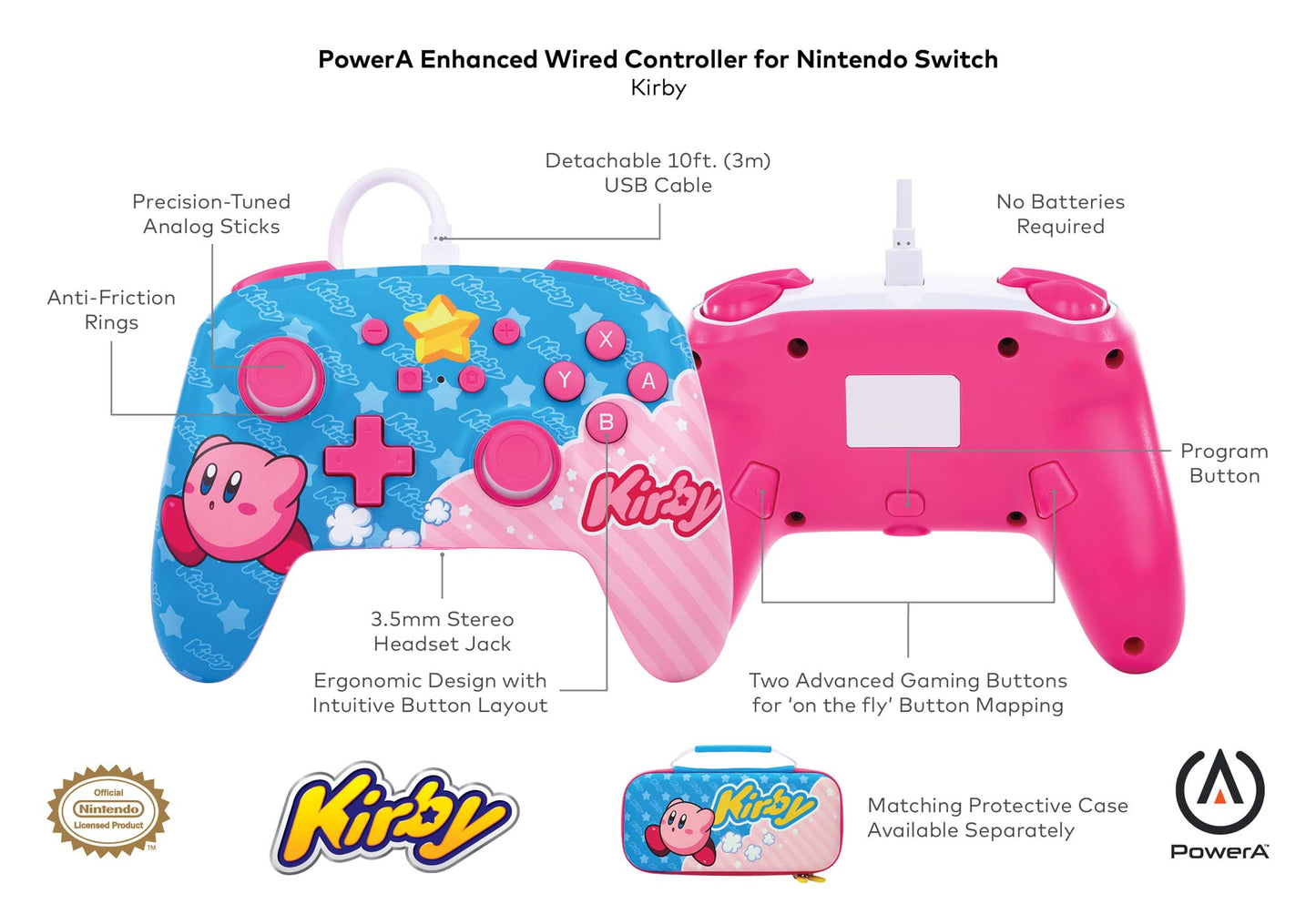 Nintendo Switch Kirby: PowerA - Enhanced Wired Controller (Nintendo Switch)