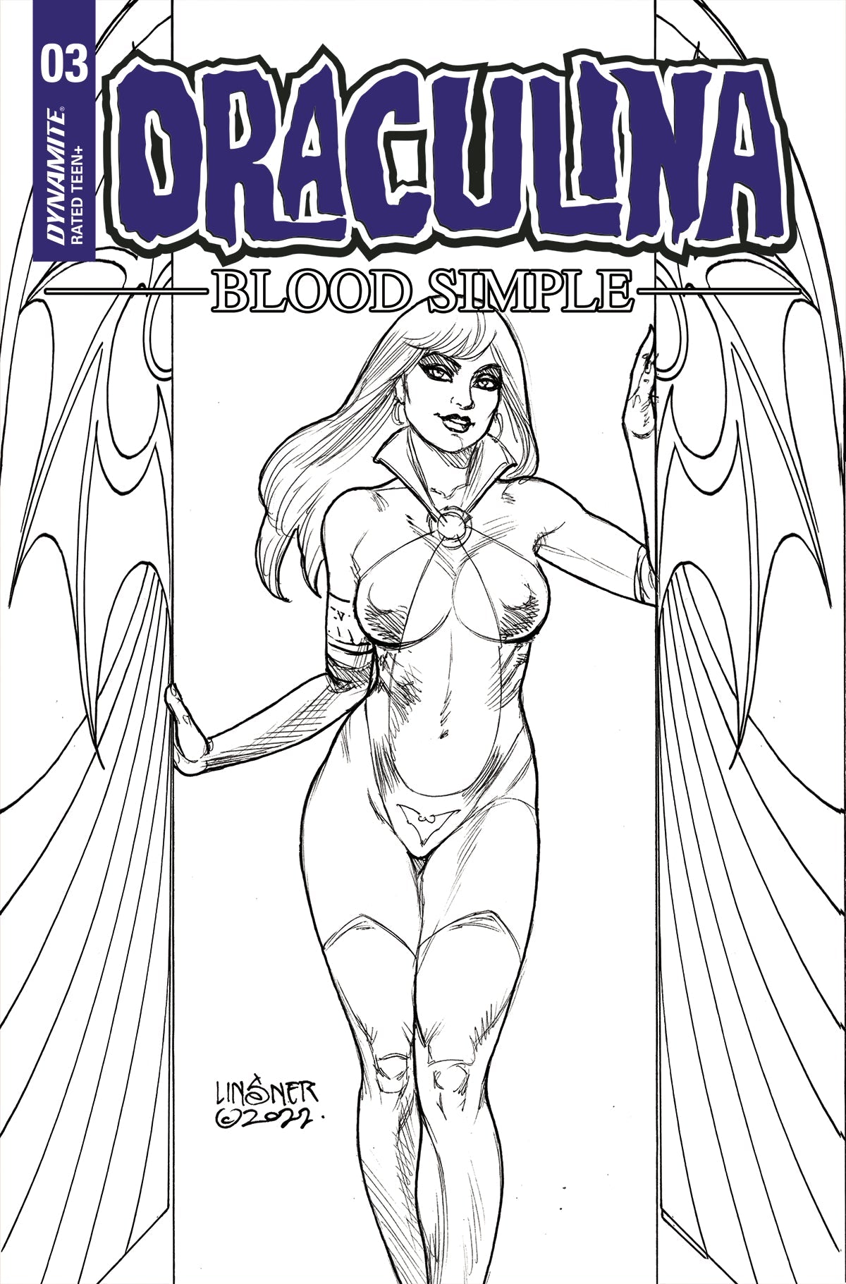 Draculina Blood Simple #3 F 1:10 Joseph Michael Linsner Line Ar Variant (05/03/2023) Dynamite