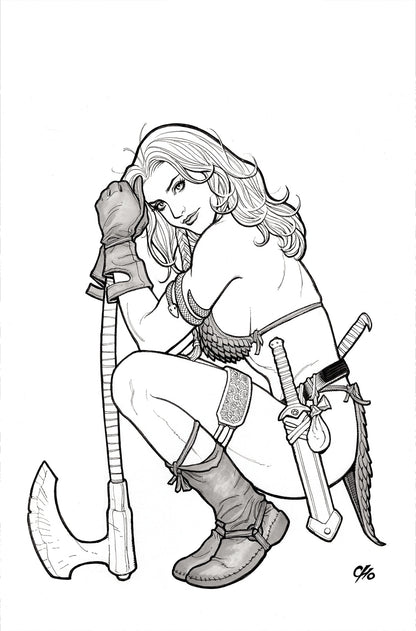 Savage Red Sonja #1 J 1:15 Frank Cho Line Art Virgin Variant (11/01/2023) Dynamite