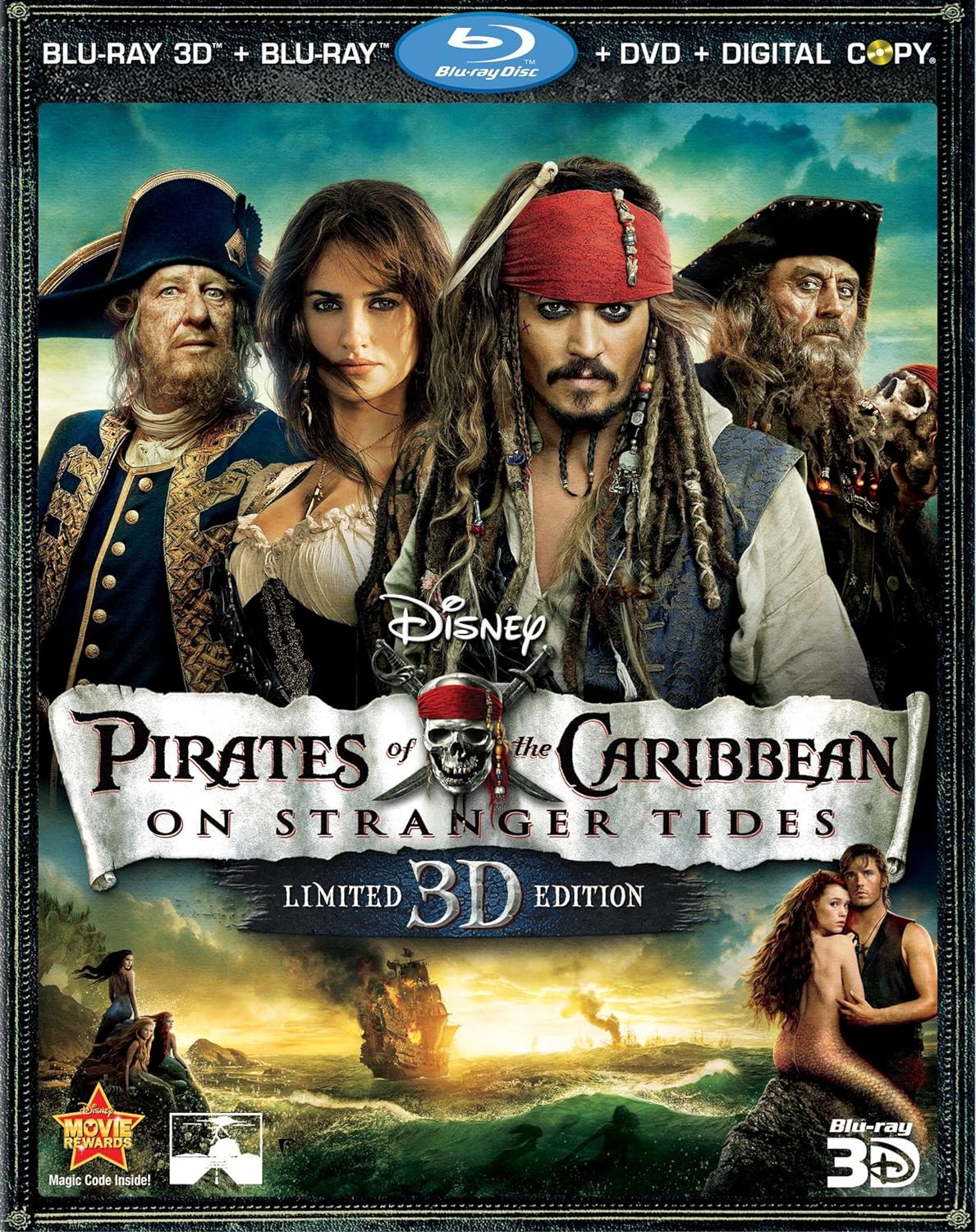Pirates of the Caribbean: On Stranger Tides Widescreen (BLU-RAY 3D + BLU-RAY + DVD) (Pre-Owned)