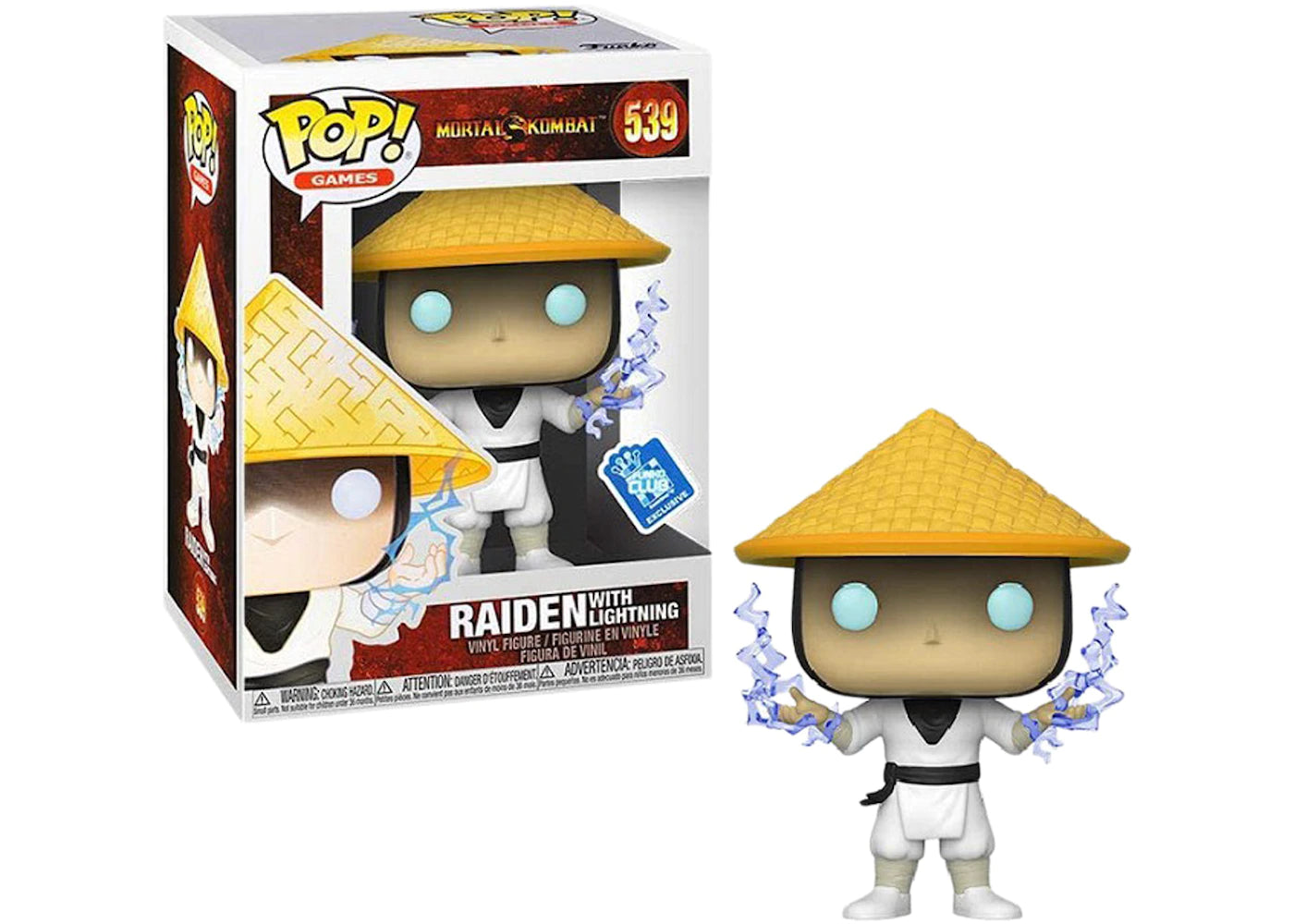 ¡Funko Pop! Juegos Mortal Kombat Raiden (con Lightning) Funko Club Exclusive #539 (Juguetes)