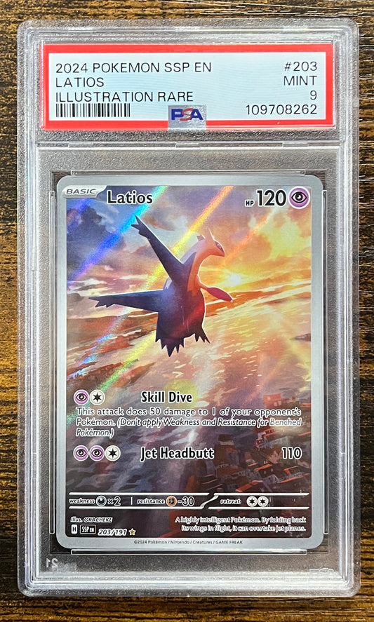 Pokémon: Latios - 203/191 - SV08: Surging Sparks (SSP) PSA GRADE: MINT 9 (TCG)