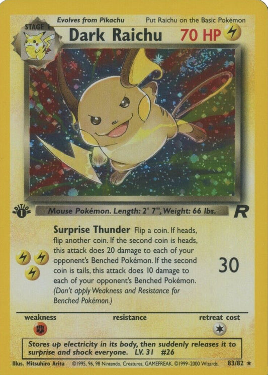 Pokémon: Dark Raichu - 1st Edition Team Rocket 83/82 - Holofoil (TCG)