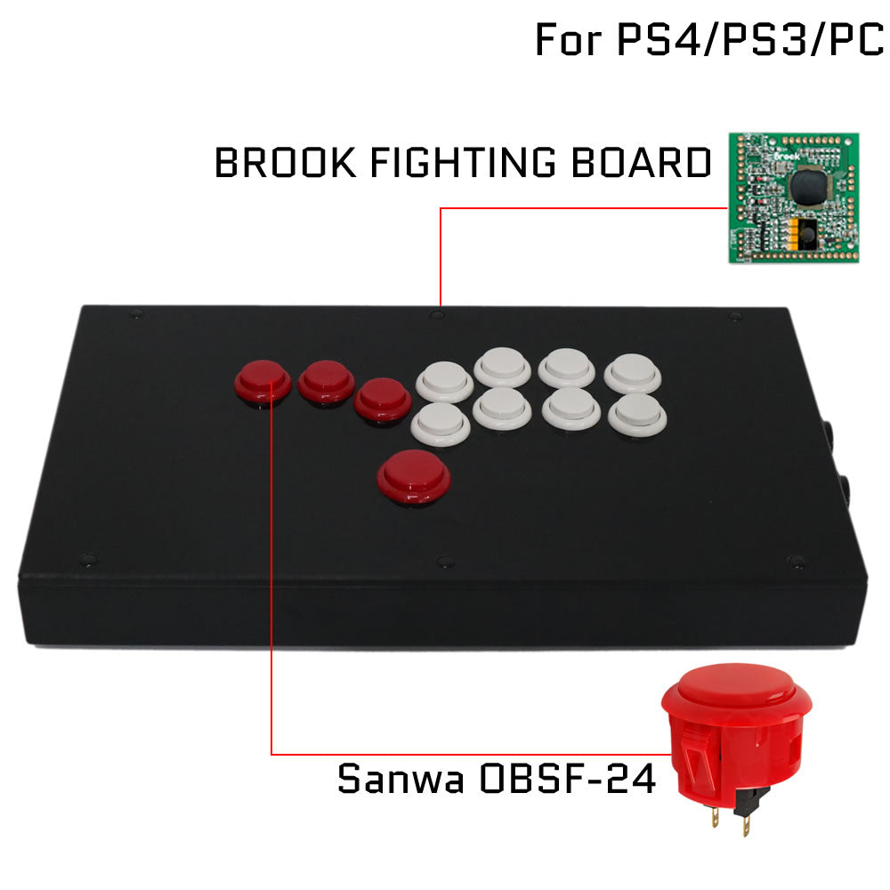 RAC-J800B All Buttons Leverless Arcade Joystick Fight Stick For PS5/PS4/PS3/Xbox/PC