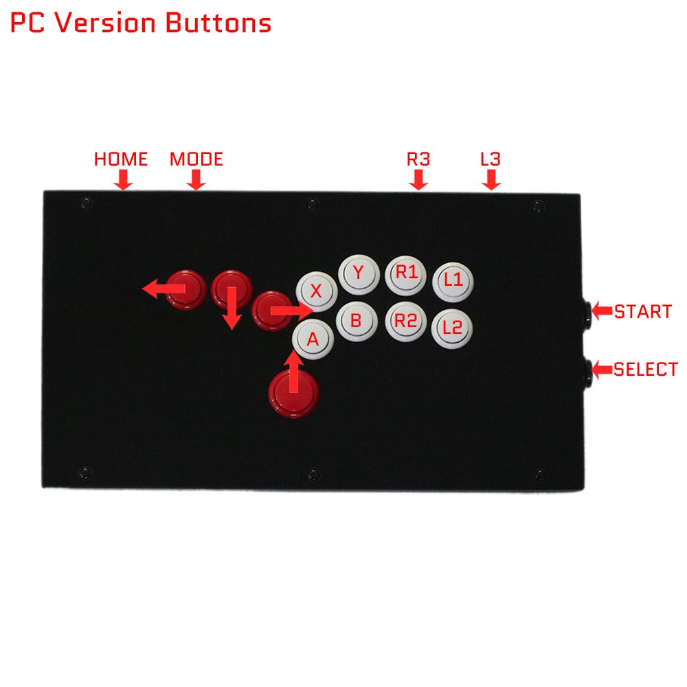 RAC-J800B All Buttons Leverless Arcade Joystick Fight Stick For PS5/PS4/PS3/Xbox/PC