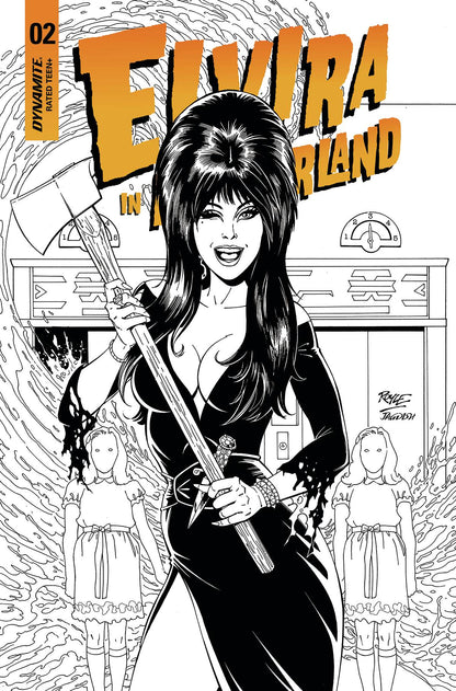 Elvira In Horrorland #2 F 1:15 John Royle B&W Variant (06/22/2022) Dynamite