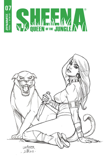 Sheena Queen Jungle #7 F 1:10 Jospeh Michael Linsner B&W Variant (06/22/2022) Dynamite