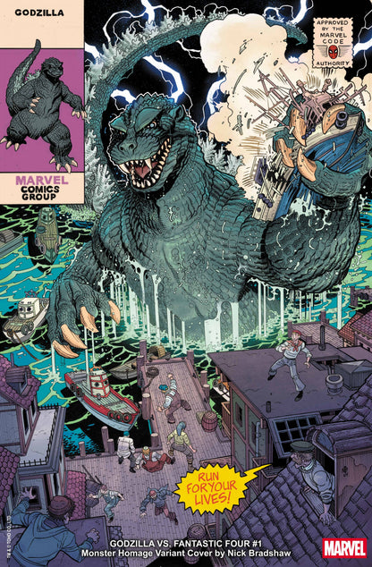 Godzilla Vs. Fantastic Four #1 E Nick Bradshaw Monster Homage Variant (03/26/2025) Marvel