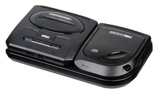 Sega Genesis Model 2 + Sega CD Model 2 Game Console Bundle with Burning Fists: Force Striker Game (Sega CD)