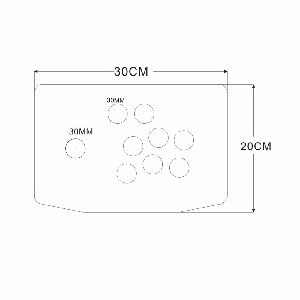 RAC-K500L Acrylic Panel Inclined Plane Case 24/30mm Button Hole DIY Arcade Joystick Kits