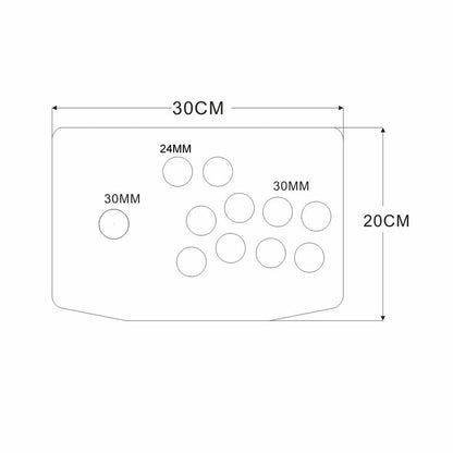 RAC-K500L Acrylic Panel Inclined Plane Case 24/30mm Button Hole DIY Arcade Joystick Kits