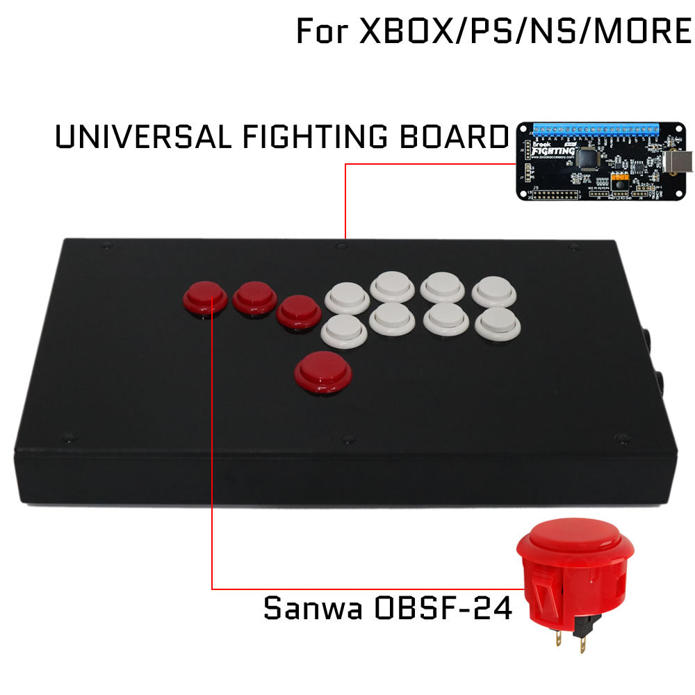 RAC-J800B All Buttons Leverless Arcade Joystick Fight Stick For PS5/PS4/PS3/Xbox/PC