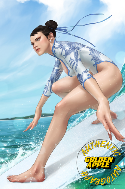 2025 Street Fighter & Friends Swimsuit Special #1 SIGNED Jeehyung Lee Chun-Li Surfing Bikini Variant (10/01/2025) Udon