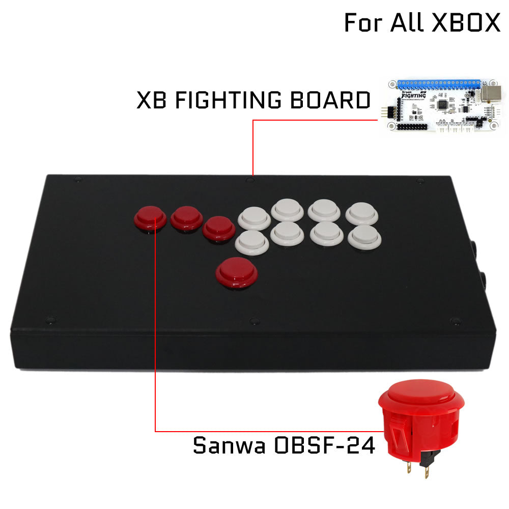 RAC-J800B All Buttons Leverless Arcade Joystick Fight Stick For PS5/PS4/PS3/Xbox/PC