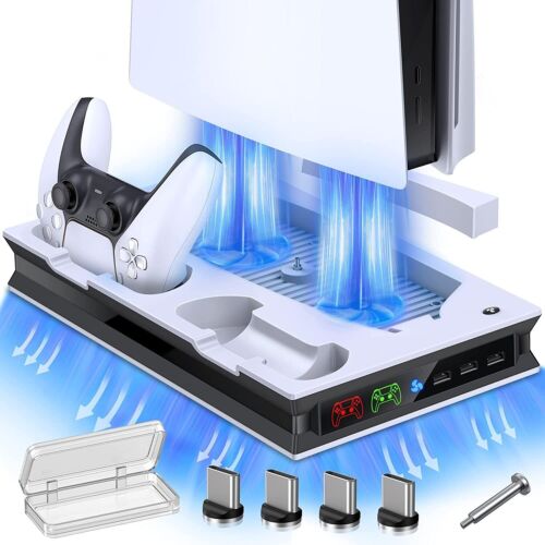 Soporte de refrigeración para consola PS5 y estación de carga del controlador (Playstation 5) 