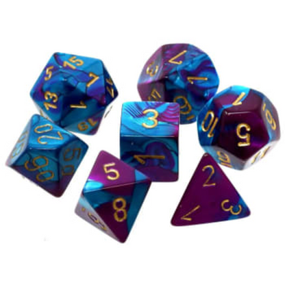 7-Die Set Mini Gemini: Purple-Teal/Gold (Toys)