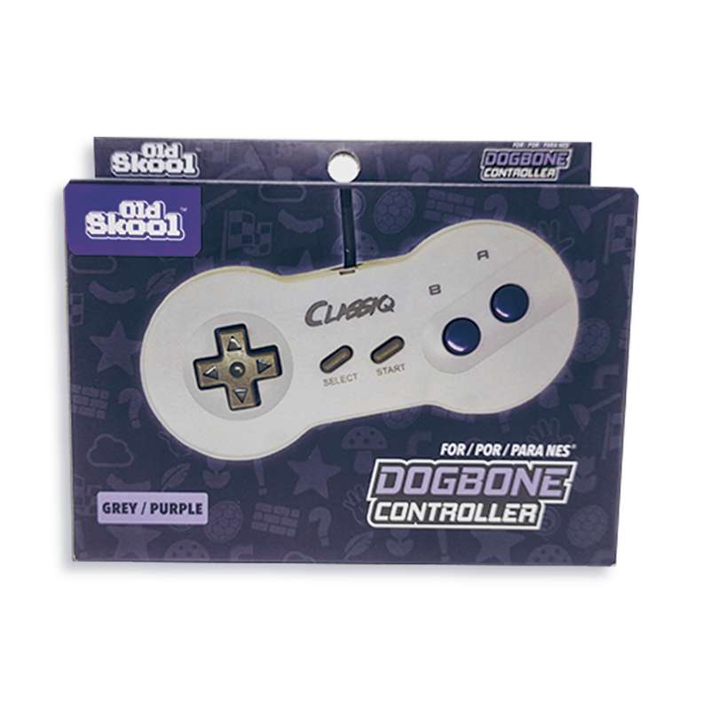 Old Skool Dogbone Controller Grey/Purple (Nintendo NES)