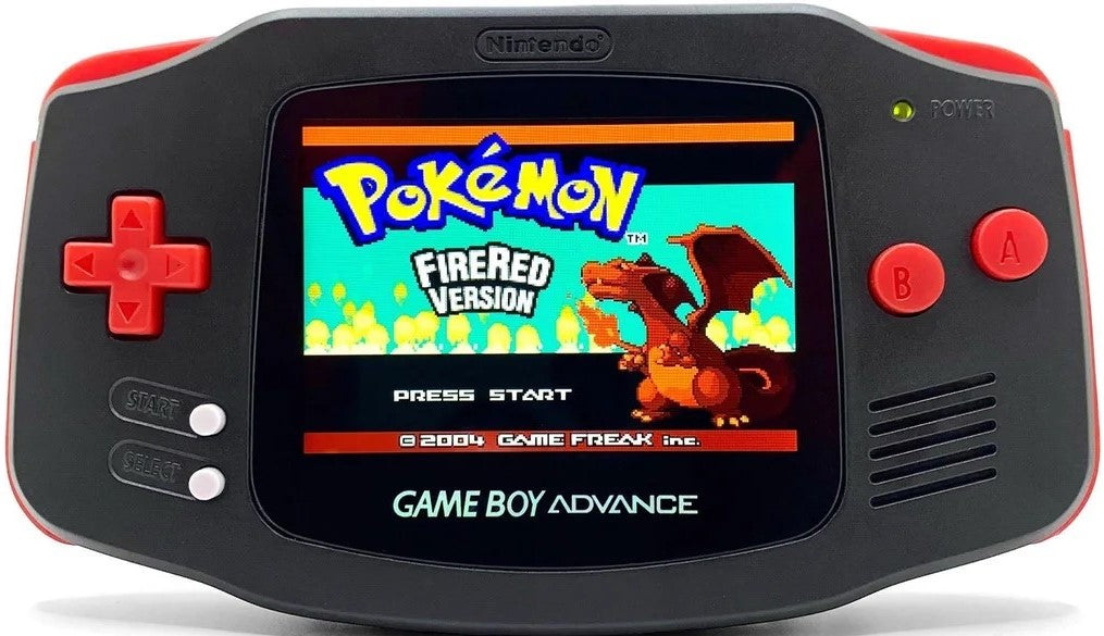 Custom Modded Black & Red Gameboy Advance System with IPS 3 Screen & USB-C Battery (Gameboy Advance)