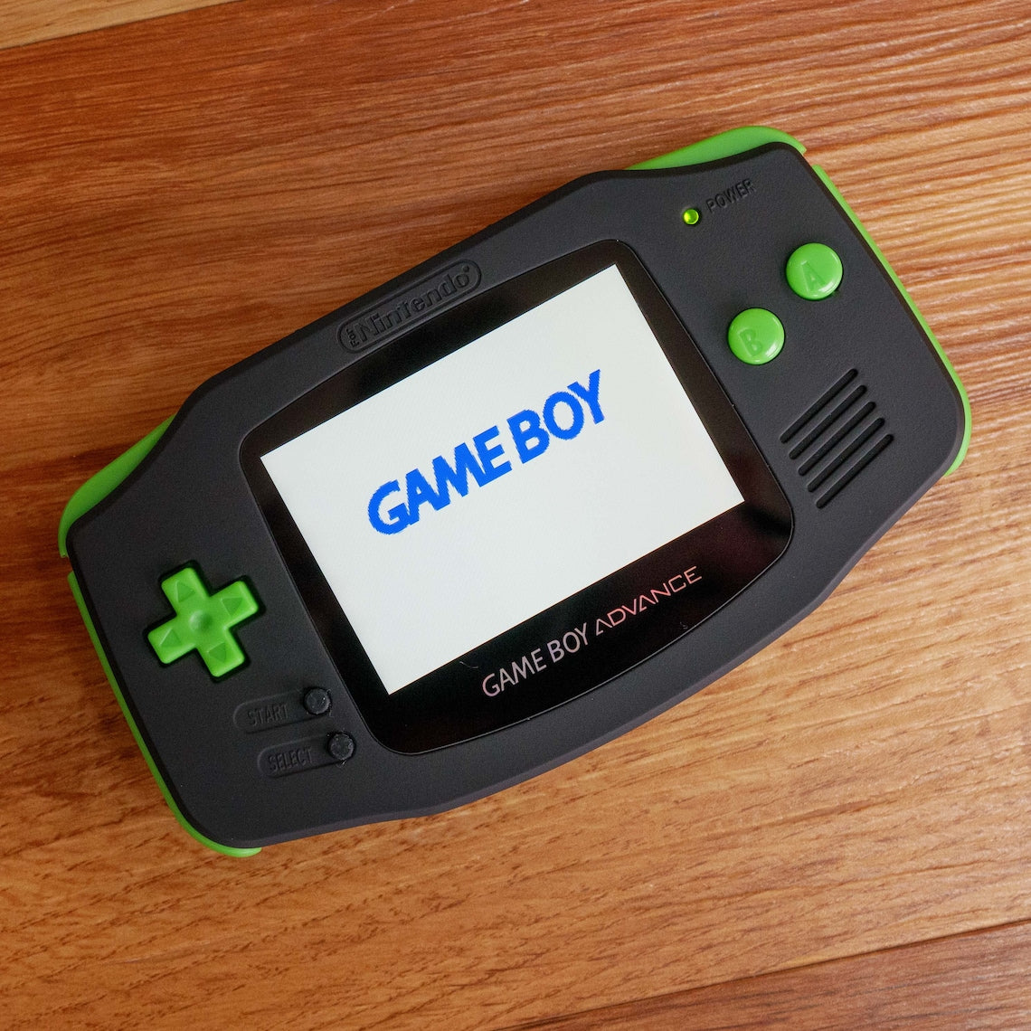 Custom Modded Gameboy Advance Black and Green Console With Backlit Screen (Gameboy Advance)