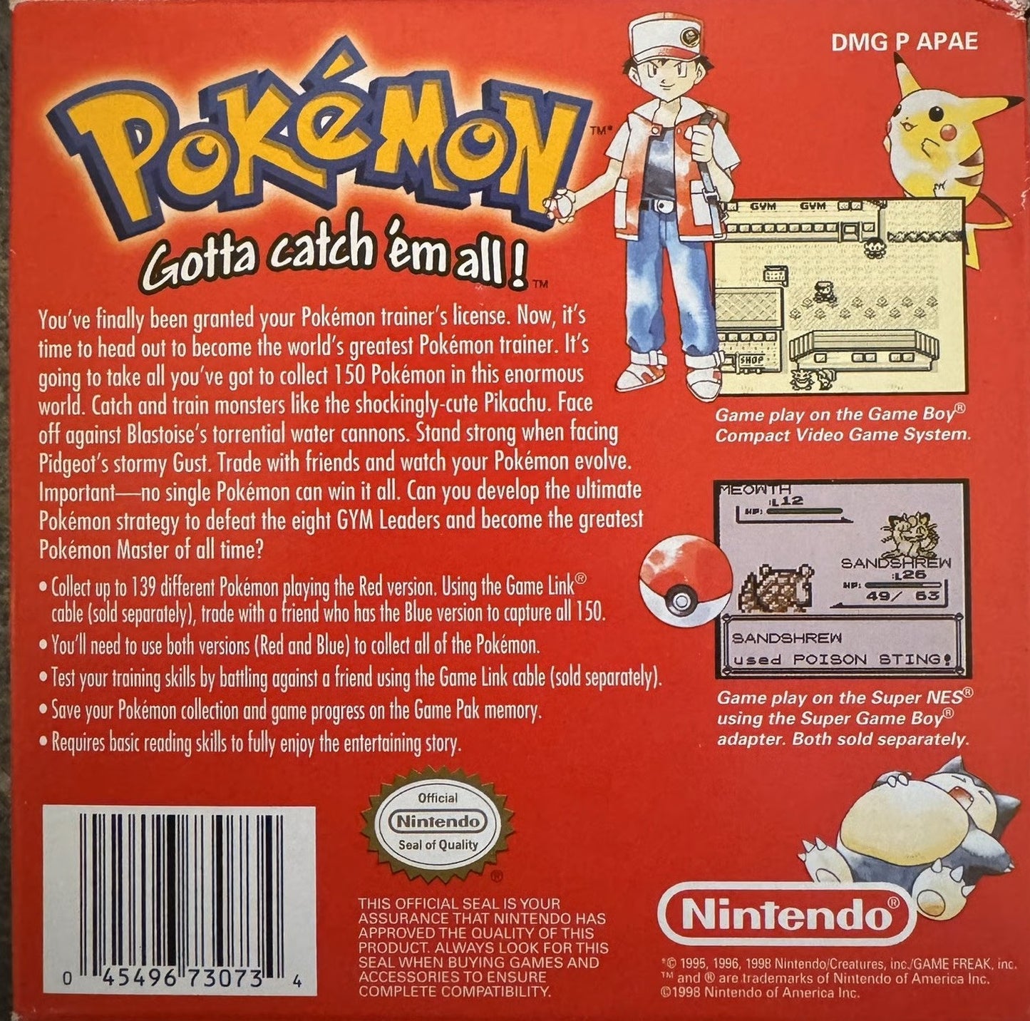 Pokemon Red Version [1st Print] (Gameboy)