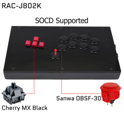 RAC-J802K Keyboard Button Leverless Arcade Game Controller for PC/PS/XBOX/SWITCH