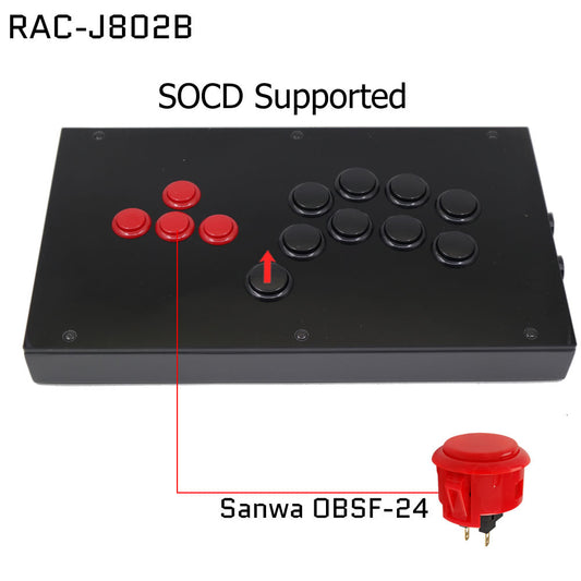 RAC-J802B All Button Leverless Arcade Game Controller for PC/PS/XBOX/SWITCH