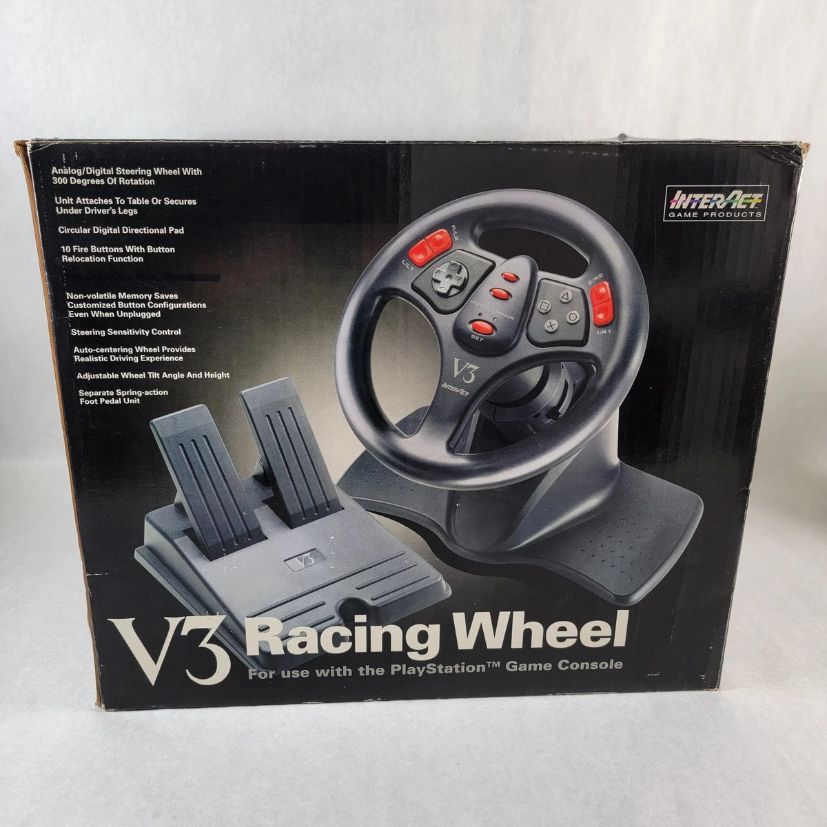 playstation steering wheel and pedals Interact V3 Racing + Multi Game Bundle (PlayStation 2) Volume:31 L Klapprad – ClicMan – aizsargi bērniem komfortabli the gravel crunching