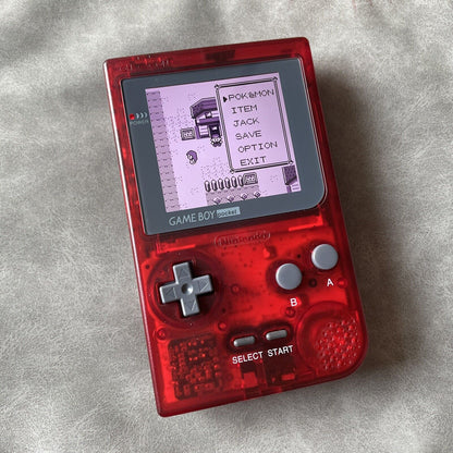 Game Boy Pocket Atomic Red Console With Backlit Screen and Color Mod (Nintendo Game Boy)