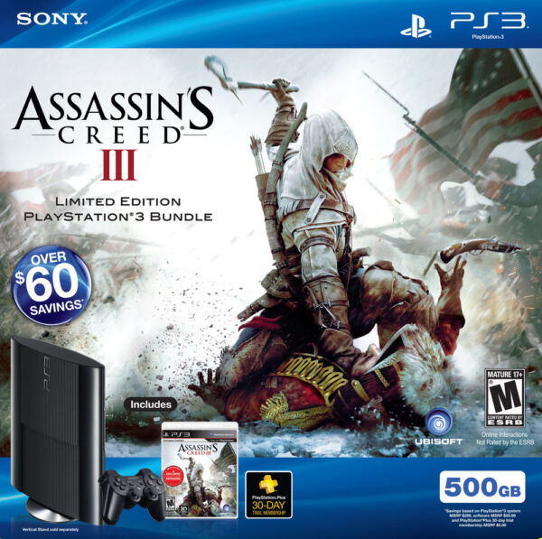 Assassin's Creed III Limited Edition PlayStation 3 500GB Super Slim Console (PlayStation 3)