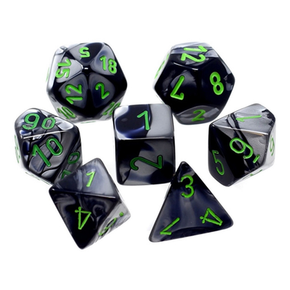 7-Die Set Mini Gemini: Black-Grey/Green (Toys)