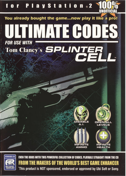 Ultimate Codes for use with Tom Clancy's Splinter Cell (Playstation 2)