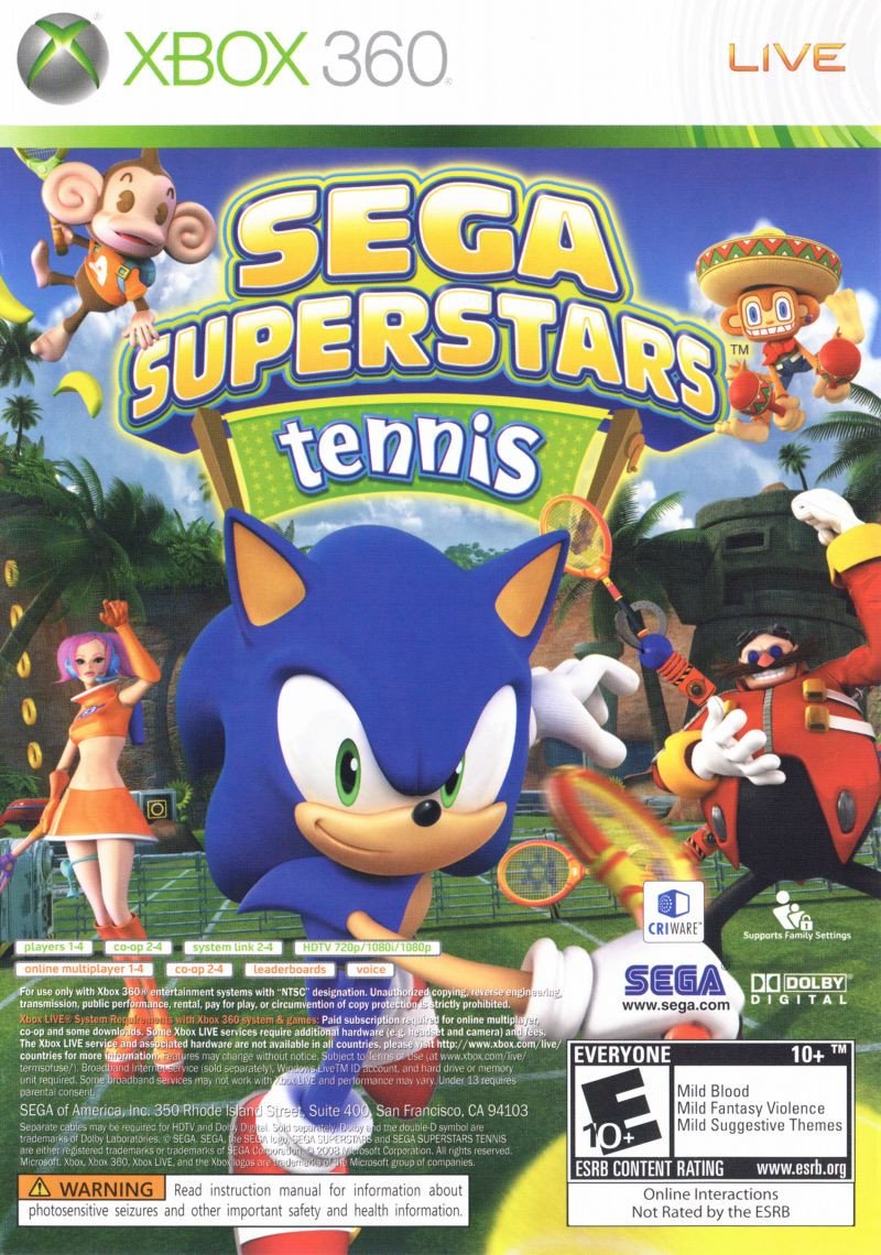 J2Games.com | Sega Superstars Tennis/Xbox Live Arcade (Xbox 360) (Pre-Played - CIB - Very Good).