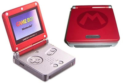Custom Modded Gameboy Advance SP AGS-101 Red & Silver Super Mario Shell (Gameboy Advance)