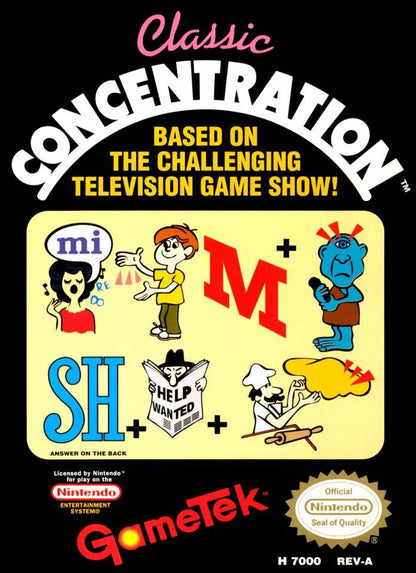 J2Games.com | Classic Concentration (Nintendo NES) (Pre-Played - Complete - Good Condition).
