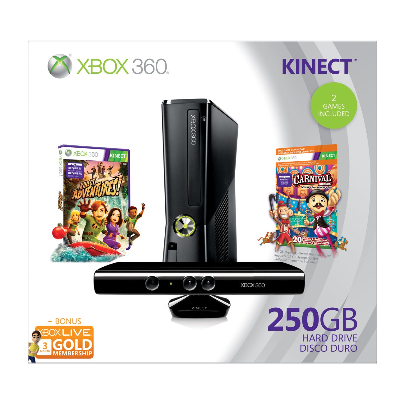 Xbox 360 S Console 250GB Holiday Value Bundle with Kinect (Xbox 360)