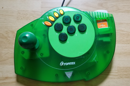 Sega Dreamcast Green TopMax Enforcer Fightstick and VMU (Sega Dreamcast)